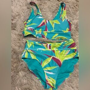 Old Navy Teal and Green Bikini Set